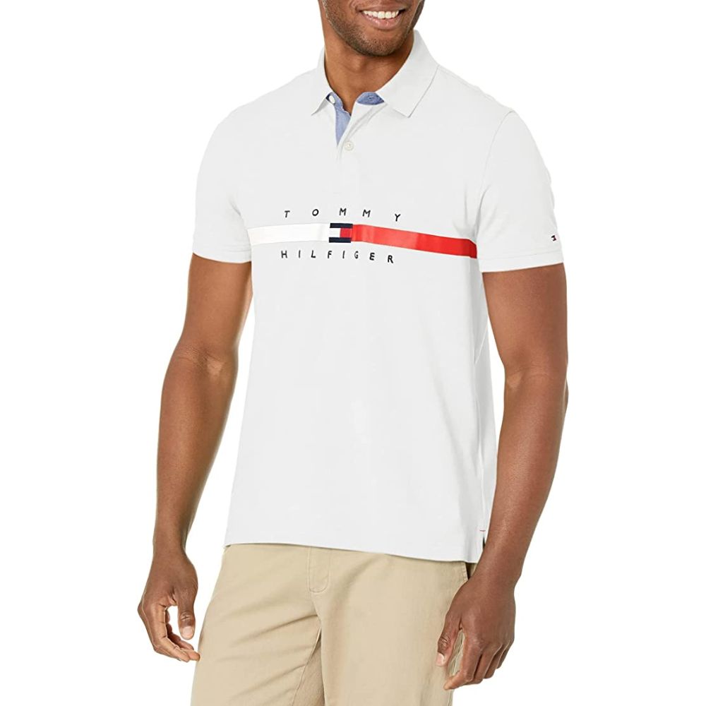 Polo Tommy Hilfiger Flag Pride Regular Blanco Talla M Real Plaza