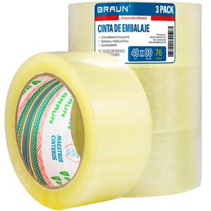 Pack x 3 Cintas de Embalaje Braun 48mm x 8OYD