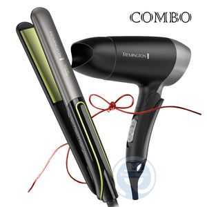 Combo Remington Alisadora Shine Therapy S12A y Secador Plegable D2400