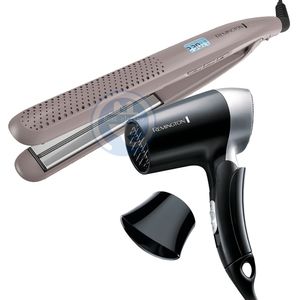 Combo Remington Alisadora Wet2Straight S27A y Secador Plegable D2400