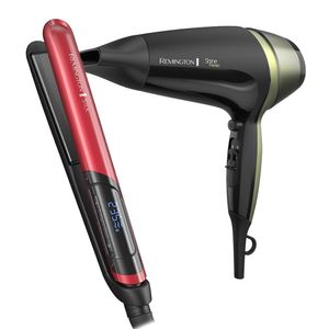 Combo Remington Alisadora Silk S9600 y Secador D13A Shine Therapy