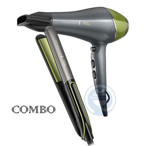 Combo Remington Shine Therapy Aguacate Alisadora S12A y Secador D18A