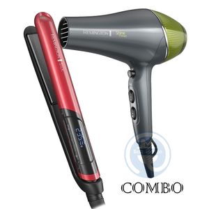 Combo Remington Alisadora Silk S9600 y Secador D18A Shine Therapy