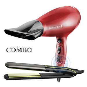 Combo Remington Alisadora Shine Therapy S12A y Secador Silk AC9096