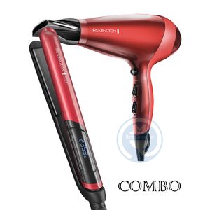 Combo Remington Silk Profesional Alisadora S9600 y Secador AC9096 Rojo