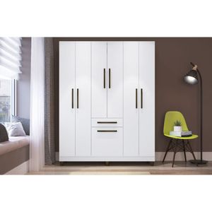 Ropero Venus 6 Puertas 1 Cajón 1 Zapatera Blanco
