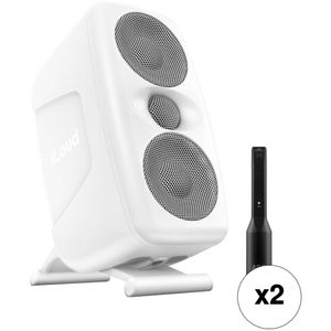 IK Multimedia iLoud MTM Kit de monitor de estudio compacto de alta resolución (blanco, par)