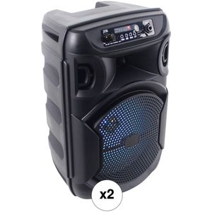 Technical Pro BOOM8 Kit de parlantes LED Bluetooth recargables de 8&quot; (par)