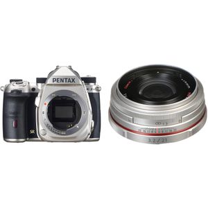 Cámara Pentax K-3 Mark III DSLR con kit de lentes de 21 mm f/3.2 (plata)