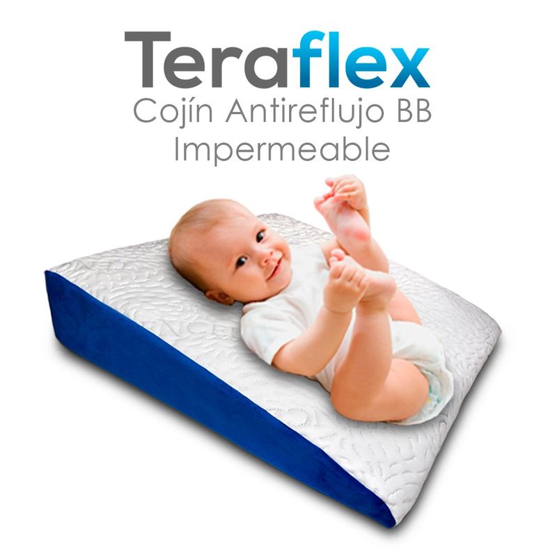 Cojín Antireflujo Bebé Impermeable Azul Teraflex 61x61x12cm - Real Plaza