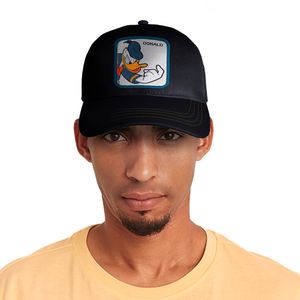 Gorra Estilo Beisbol Snapback Malla Pato Donald Negro y Azul