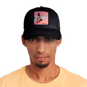 Gorra Estilo Beisbol Snapback Malla Minnie Rosado y Negro