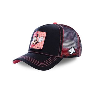 Gorra Estilo Beisbol Snapback Malla Minnie Rosado y Negro