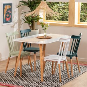 Silla Polipropileno con patas de madera