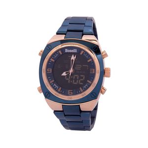 Reloj Boselli B525 Acuático Doble hora Color Azul
