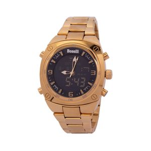 Reloj Boselli B525 Acuático Doble hora Color Plateado con Dorado