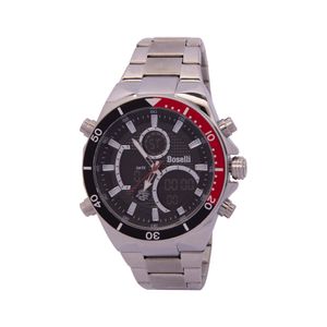 Reloj Boselli B524 Acuático Doble hora Color Plateado