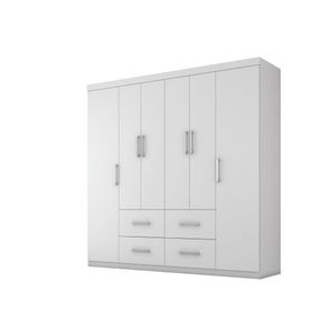 Ropero Supremo 6 Puertas 4 Cajones Blanco