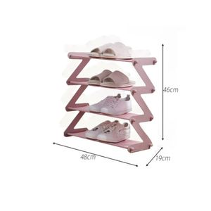 Organizador de Calzados Multiuso Zapatero de 4 Niveles Rosado