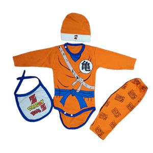 Ajuar Ropa de Bebe Recién Nacido Dragón Ball de 0 a 4 Meses Naranja