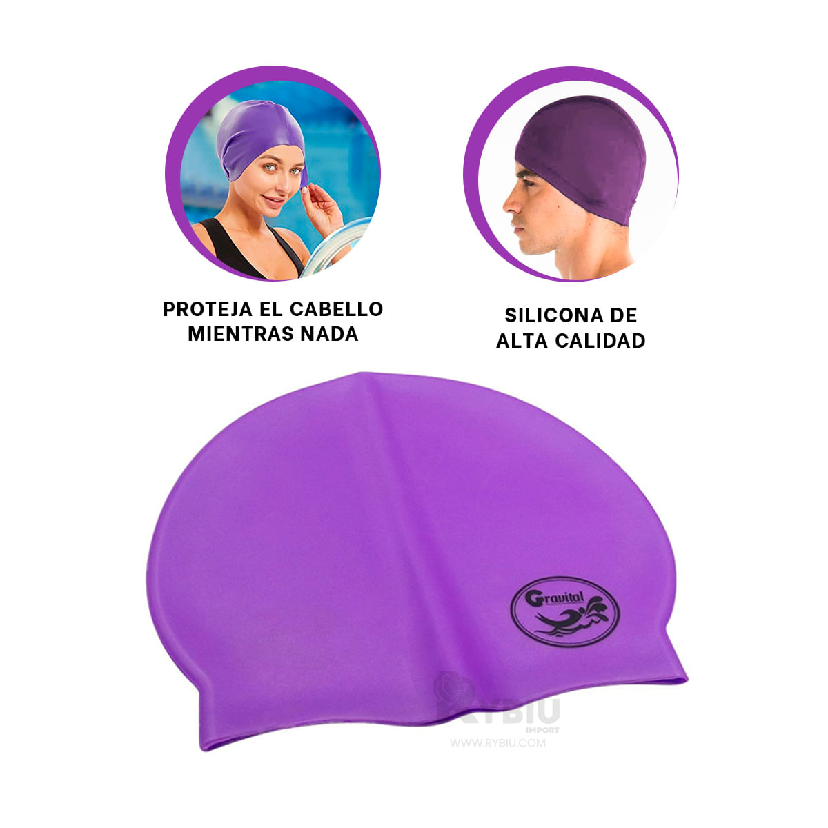 Natacion Gorro de Silicona Morado