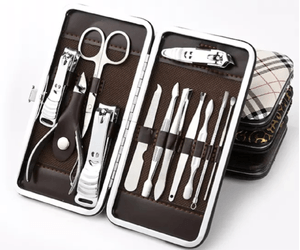Set Manicura Pedicura Cortauñas 12 Piezas Acero Inoxidable