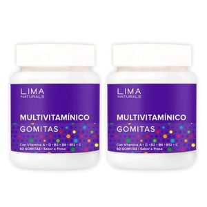 Gomitas Multivitamínico Sabor Fresa Lima Naturals 60 unidades Pack x 2