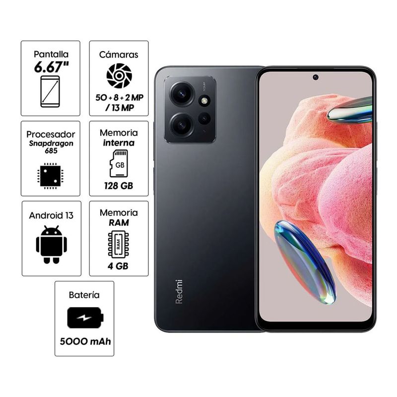 Móvil Xiaomi Redmi Note 12 128GB + 4GB RAM - Gris