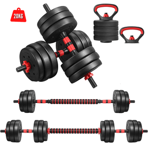 Mancuernas Set de 20 Kg Convertibles + Barra