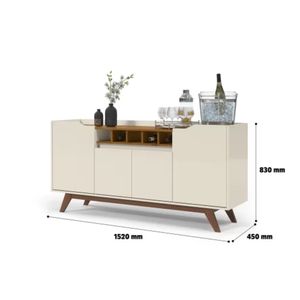 Aparador Vintage Moderno Nicola 152cm Blanco