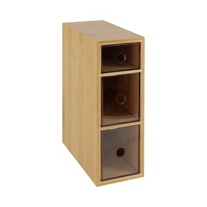 Cajonera Acrílico - Bambú 3 Cajones 9,6x17,2x26,9 cm
