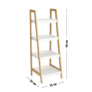 Repisa MDF y Madera Bambú Tijera 4 niveles 34x35x98 cm