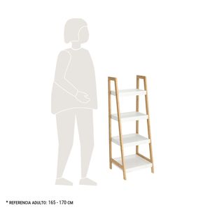 Repisa MDF y Madera Bambú Tijera 4 niveles 34x35x98 cm