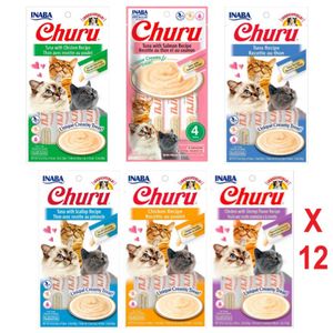Snack Húmedo para Gatos Churu Megapack Mix x 12