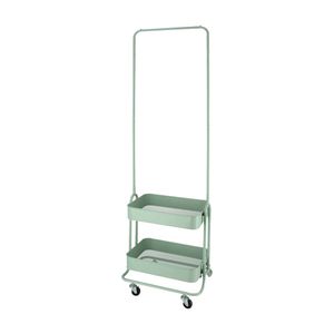 Mueble Clóset Metálico con Bandejas y Ruedas 47,5x30x165 cm