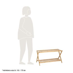 Repisa Plegable de Madera Bambú 2 Bandejas