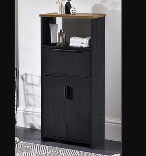 Organizador de Baño Poland Ventitas Home Roble  Negro y Duna