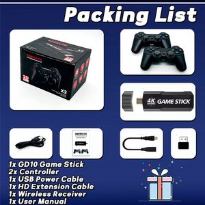 Consola Retro Game Stick X2 Plus 4K HD PS1 PSP SN64 30000 Juegos con Mandos Recargables