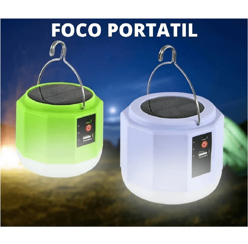 Foco LED recargable solar y USB – 30W - MVC Equipamientos