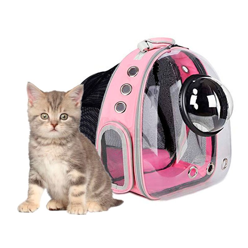 Mochila transparente para gato hot sale