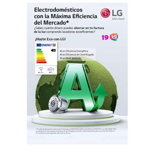 Lavadora LG Carga Superior Smart Inverter 19Kg WT19BPB Negro Claro