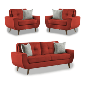 Juego de Sala Vintage 3 1 1 Kayruth Alto Hogar Rojo