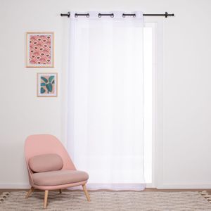 Set 2 Cortinas Visillo Liso con Ojetillos