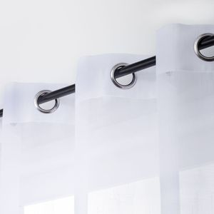 Set 2 Cortinas Visillo Liso con Ojetillos
