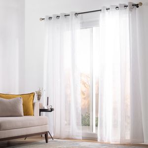 Set 2 Cortinas Velo Estampado Trama con Ojetillos