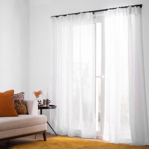 Set 2 Cortinas Velo Estampado Trama con Presillas Ocultas