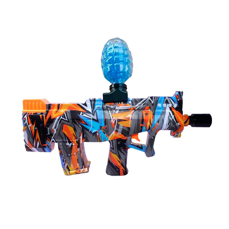 Pistola De Hidrogel Juguete QB95 Metralleta LED Lanza Balines 9913 Color  Naranja