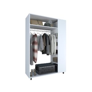 Ropero Morelia 05 repisas con ruedas Movenda Blanco