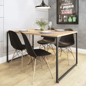 Mesa de Comedor Minimalista JP 135cm Negro/Duna