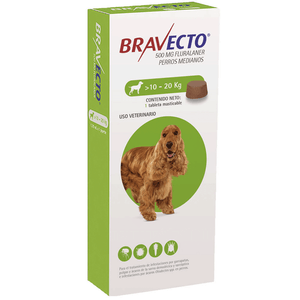 Antipulgas para Perro Bravecto 500 mg 10 a 20 Kg